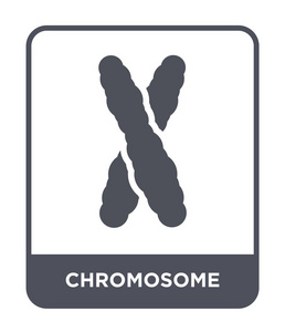 染色体图标在时尚的设计风格。 在白色背景上分离的染色体图标。 染色体载体图标简单现代平面符号。