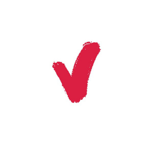 我投票。 老式支票标记图标。 复古红色符号矢量插图。 Cheklist批准标志设计。 手绘毛笔笔画象形文字。 完成徽章标志。