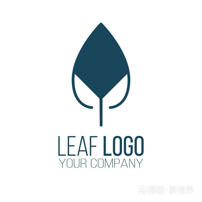 抽象叶子标志图标矢量设计. 景观设计园林植物自然与生态矢量标志.