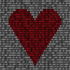 二进制代码心脏。 热爱科技。 现代爱情。 爱情密码。 矢量图。