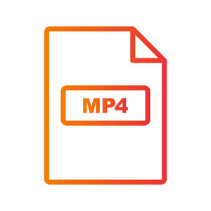个人和商业用途MP4矢量图标符号图标矢量插图。
