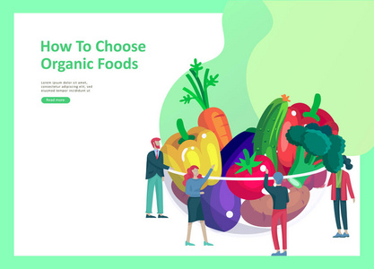 登陆页面模板与人烹饪健康食品, 简单的食谱, 如何选择产品在超市, 食品交付和快餐