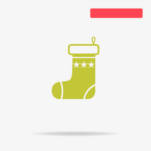 圣诞袜子图标。 矢量概念图设计。