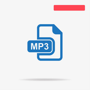 mp3图标。 矢量概念图设计。