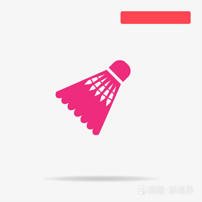 羽毛球毽子图标. 矢量概念图设计.