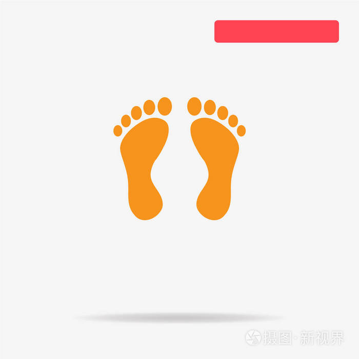 脚印图标. 矢量概念图设计.