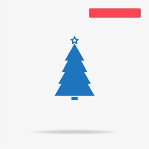 圣诞树图标。 矢量概念图设计。