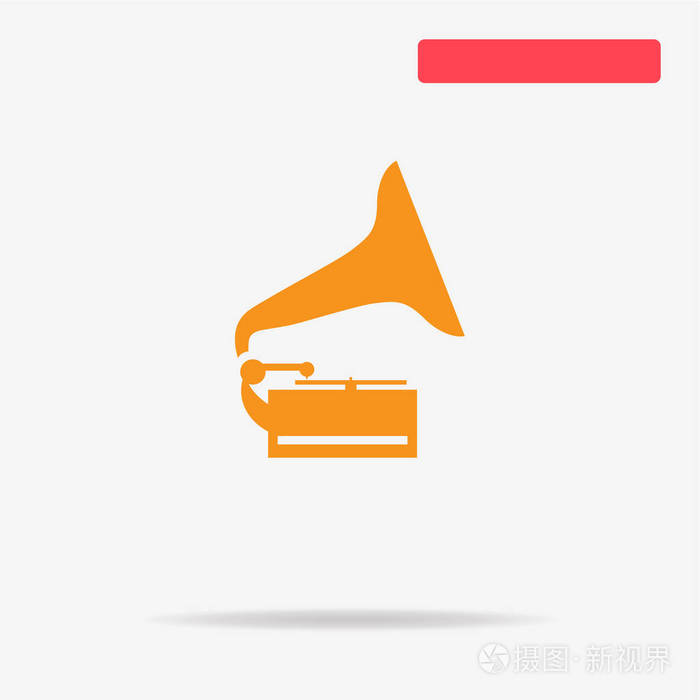留声机图标矢量概念图设计