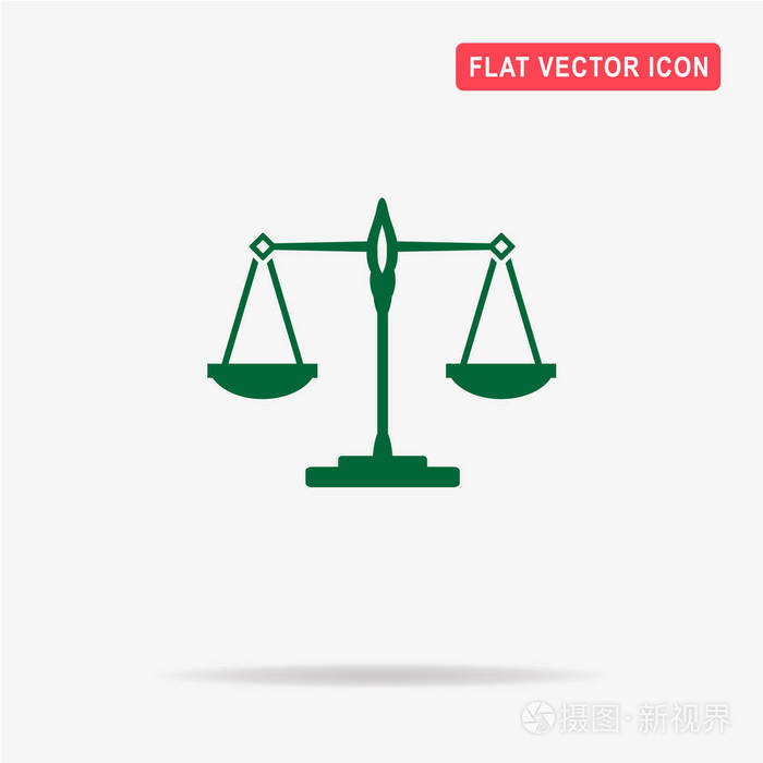 天平平衡图标. 矢量概念图设计.