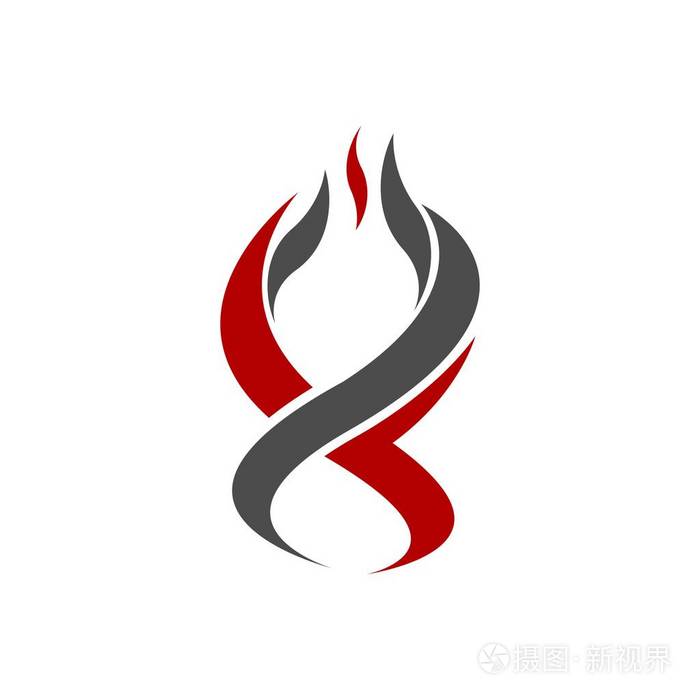 火炬标志设计元素. 热火图标. 气体标志插图. 点燃符号. 高温标志.