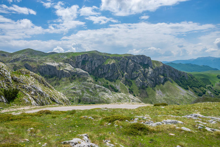 黑山共和国国家公园群山之间的风景如画的道路