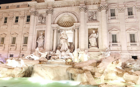 意大利罗马城福塔纳迪特雷维喷泉