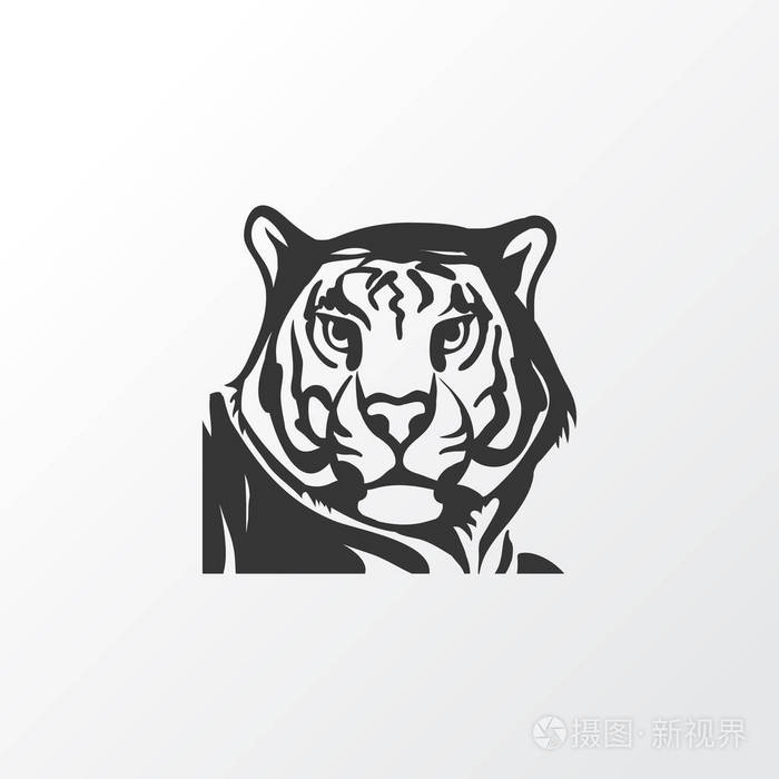 老虎图标符号.时尚风格的优质隔离豹元素