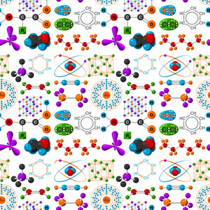 分子结构医学进化生命生物技术微生物学公式无缝模式背景向量插图