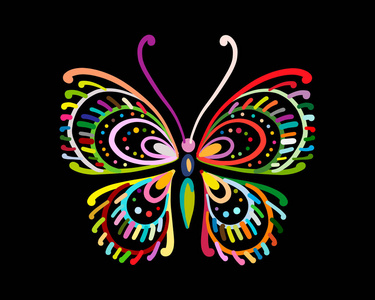 华丽的彩色蝴蝶为您的设计。 矢量插图