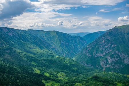 高山绿深峡谷全景