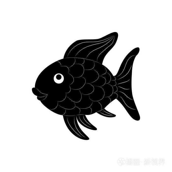 一条鱼的简单平面轮廓图