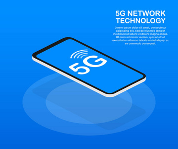 5g 网络无线系统和互联网。通信网络。向量例证