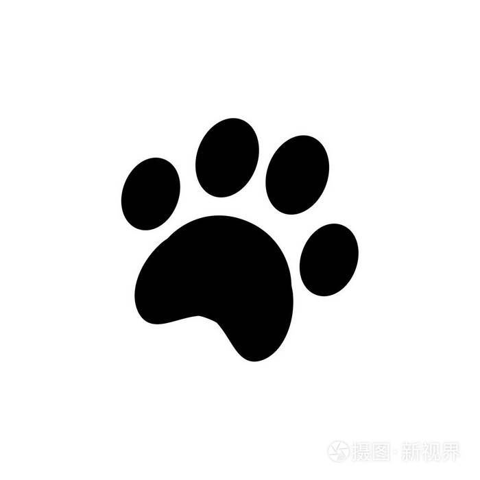 爪印标志矢量图孤立矢量插图白色背景上的黑色eps插图
