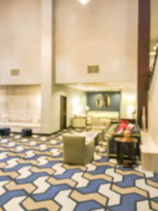 模糊抽象大堂豪华酒店与假日装饰在沃斯堡美国