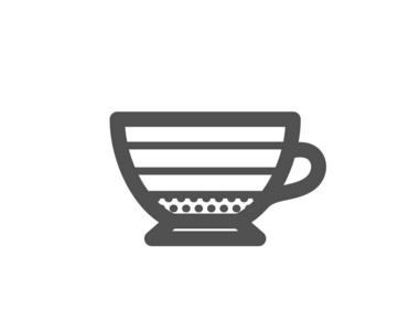 卡布奇诺咖啡图标。热饮标志。饮料符号。