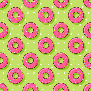 无缝图案与彩色甜甜圈为您的设计。
