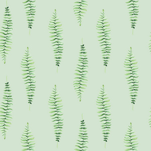 无缝水彩图案的热带树叶阿罗哈丛林插图。 手绘棕榈叶。 纹理与热带夏季时间用作背景包装纸纺织品或壁纸设计。