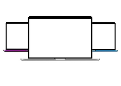 白色背景矢量隔离的空白屏幕笔记本电脑
