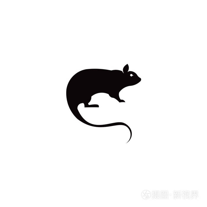 老鼠和老鼠矢量轮廓灵感标志