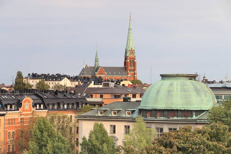 瑞典斯德哥尔摩诺尔马尔姆区的城市建筑，斯德哥尔摩经济学院Handelshogskolan前景广阔。