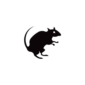 老鼠和老鼠矢量轮廓灵感标志。