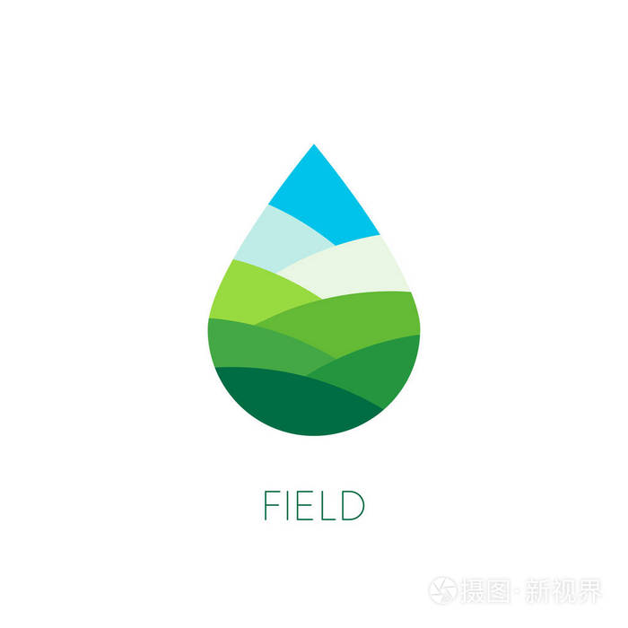 自然水标志.有机食品和饮料标签.农场邮票.字段徽标模板.