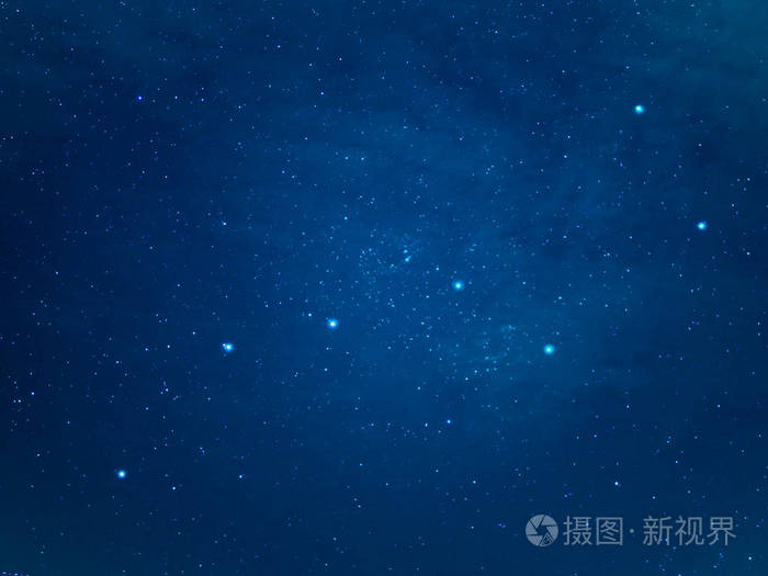 真正的北天与北斗七星星座.熊少校或大熊在星空冬夜.