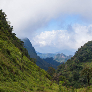 泰国香岛山区景观。 黑白颜色。