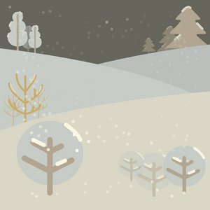 新的一年背景积雪覆盖的森林和积雪与树木和灌木