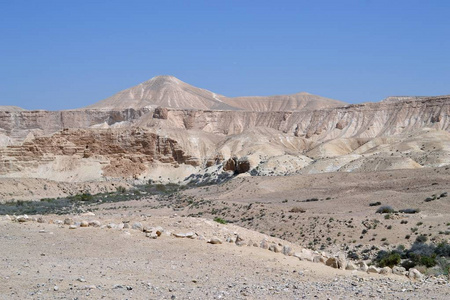 以色列南部的 negev 沙漠nahal tzin 和 ein avedat