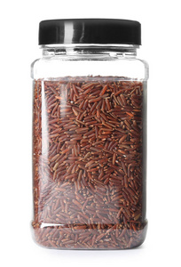 白底红米生熟罐