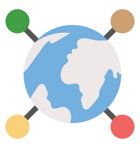 全球联网平面图标设计