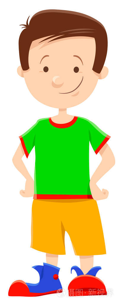 可爱的小男孩卡通插图
