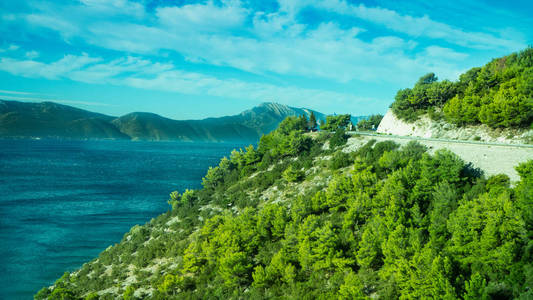 克罗地亚亚得里亚海令人难以置信的美丽海岸线