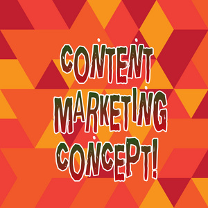 文字写作文本内容营销概念。向目标受众在线分发内容的商业概念