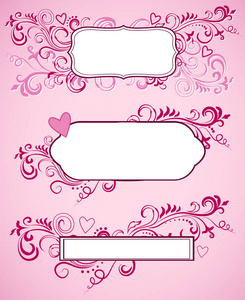 s day frames set. Romantic vector illustrations.