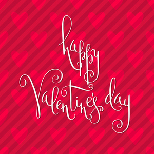 s day greetings. Vector romantic holiday lettering over red hear