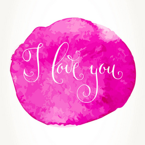 s day greetings. Vector romantic holiday lettering over pink wat