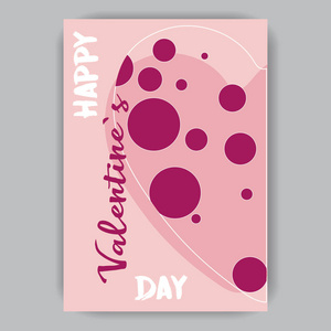 s day pink card with hearts and dark pink circles