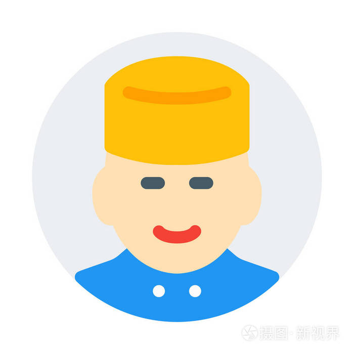 酒店服务服务员图标简单矢量插图