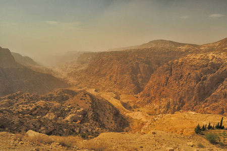 瓦迪达纳保护区典型景观。 瓦迪达纳国家公园。 约旦
