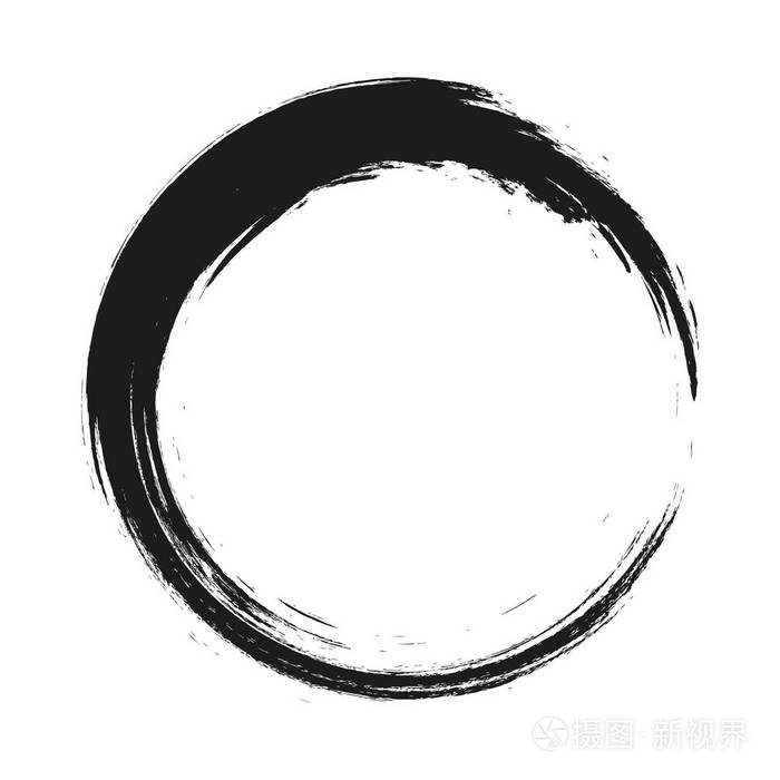 矢量笔划白色背景上的油漆圆圈. 墨水手绘油漆刷圈.