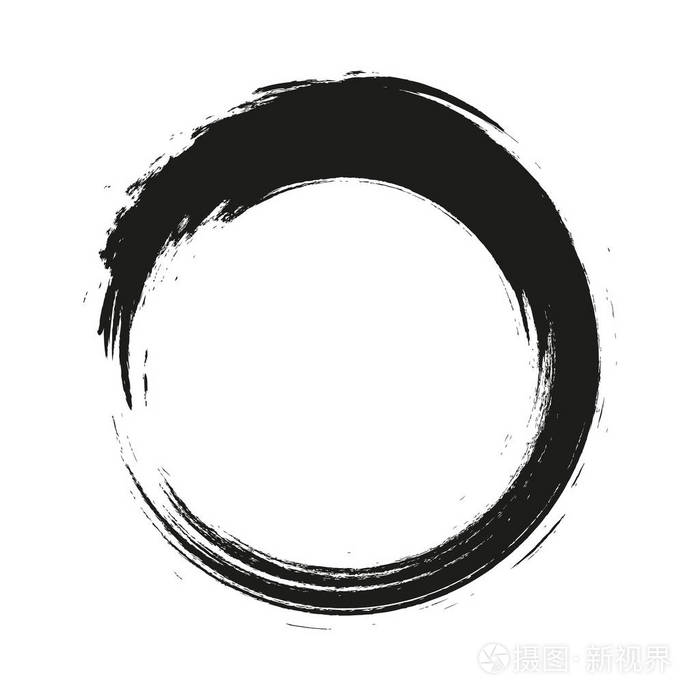 矢量笔划白色背景上的油漆圆圈. 墨水手绘油漆刷圈.