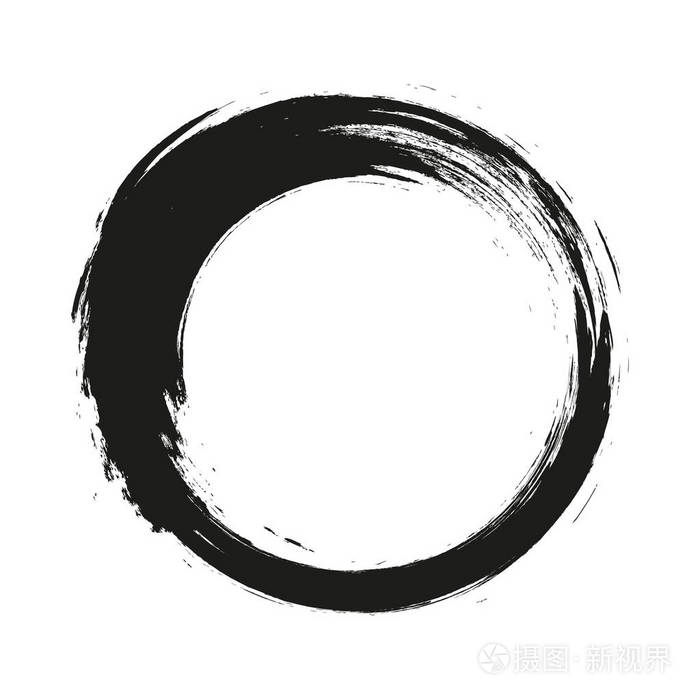 矢量笔划白色背景上的油漆圆圈. 墨水手绘油漆刷圈.